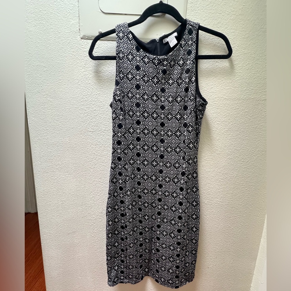 Women’s H&M Black And White Pencil Dress Knee Length Dress Size Small